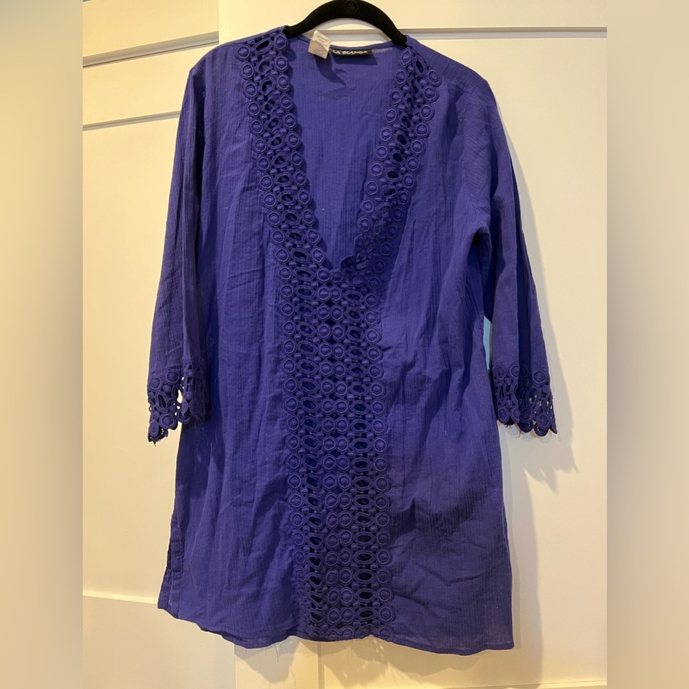 La Blanca Royal Blue Cotton Top